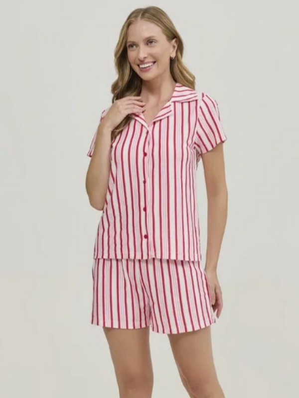 Pijama Adulto Feminino Americano Manga Curta Slow Morning