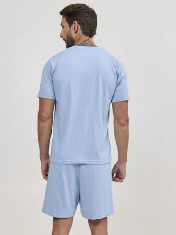 Pijama Adulto Masculino Manga Curta C/ Abertura Classic Male