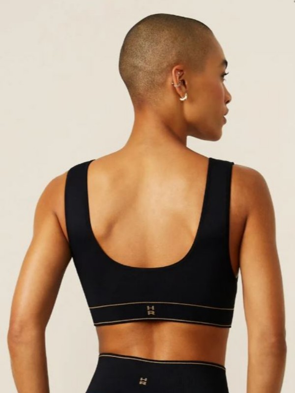 Top Comfort Decote Reto Sem Costura Preto da coleção Seamless Adapt
